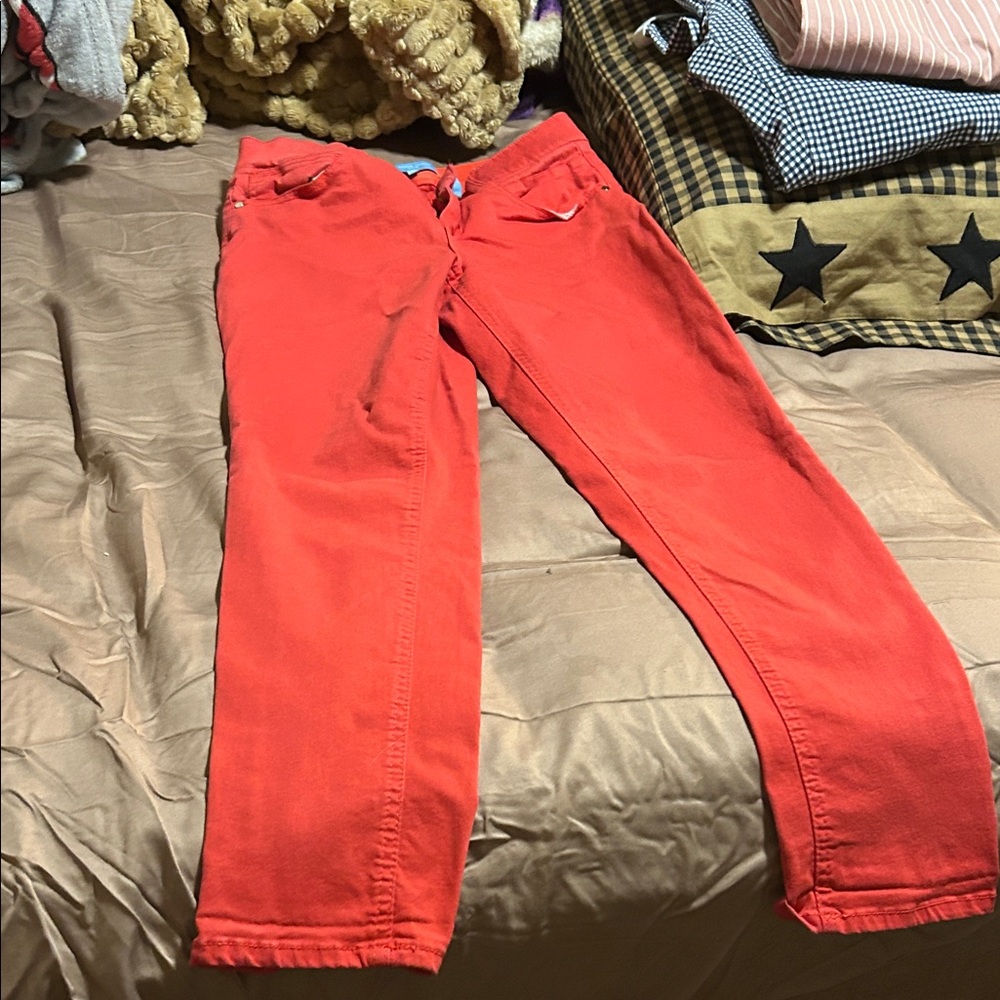 Draper James Bright Red Straight Leg Jeans